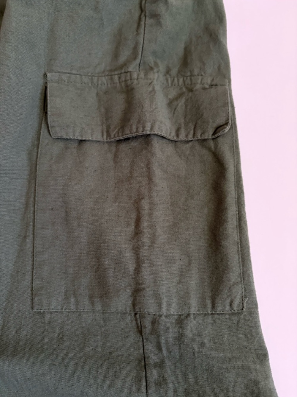 Sim & Sam Strapless Belted Olive Green Romper Utility Wide-Leg Large - Picture 8 of 13